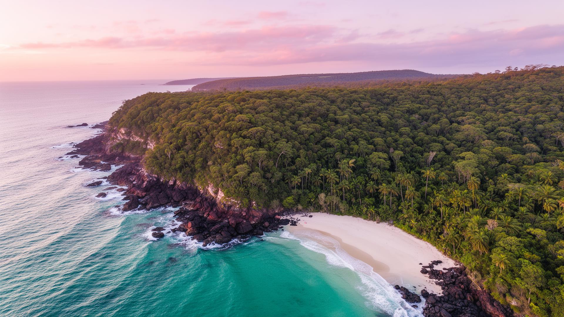 Aerial view of Noosa National Park headland — captured with the DJI Mavic 3 Pro available for hire